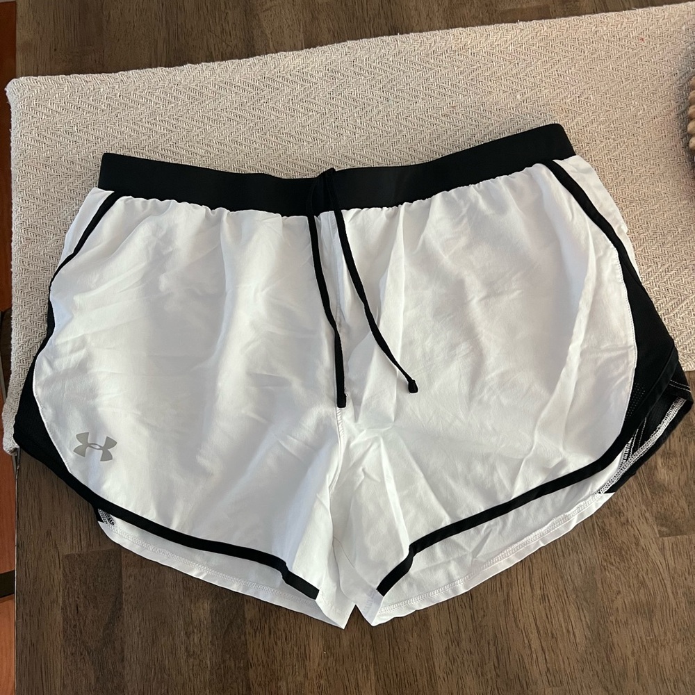Under Armour Women's Athletic Shorts in White and Black